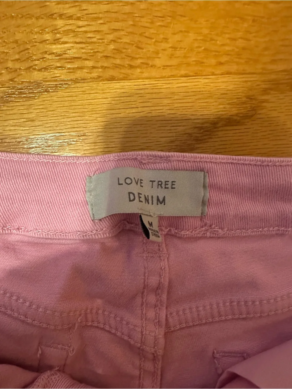 Pink Distressed Denim Cutoff Shorts